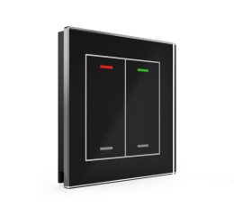 Sklenené KNX 4tlačítko, RGBW LED, čierne