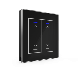 Sklenené KNX 4tlačítko, RGBW LED, potlač žalúzie, čierne