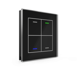 Sklenené KNX 4tlačítko, RGBW LED, čierne