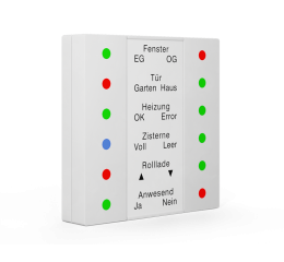 KNX sklenený LED indikátor, lesklá biela