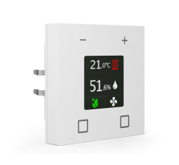 KNX regulátor izbovej teploty Smart 63, farebný displej, lesklá biela