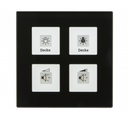 KNX RF+ sklenené 4tlačidlo vr. aktoru, čierne