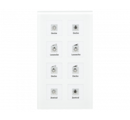 KNX RF+ sklenené 8tlačidlo Plus vr. aktoru, biele