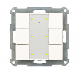 KNX RF+ 6tlačidlo vr. aktoru, lesklá biela