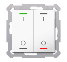 KNX 4tlačítko 55x55 mm, RGBW, měření teploty, potisk 0/1, bílé, Secure