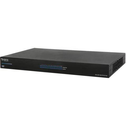 Gigabitový prepínač PoE Websmart série Araknis 210, 16 portov dozadu