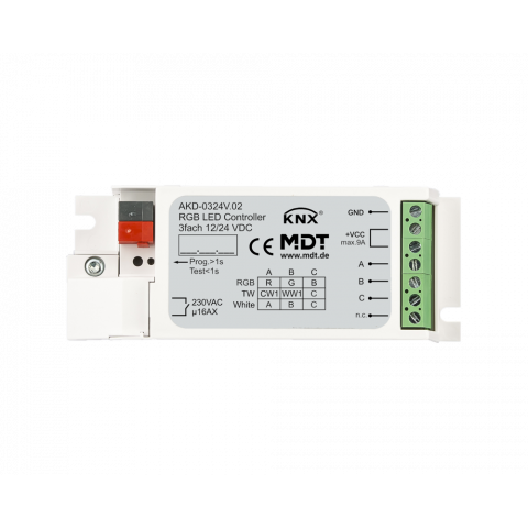 KNX LED stmívač 12/24V, 3 kanály, RGB