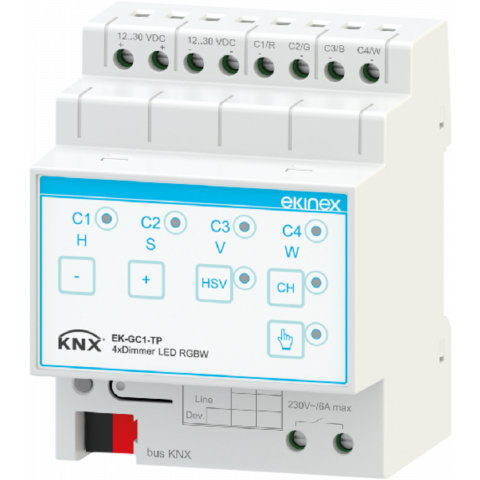 KNX stmievací modul pre nízkonapäťové LED, 4kanálový