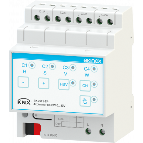 KNX stmievací modul 0–10 V, 4kanálový