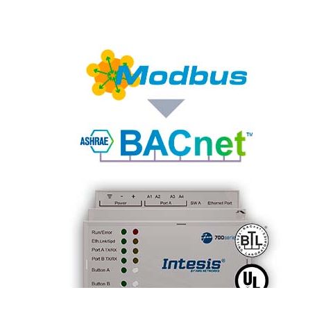 Modbus TCP & RTU Master na BACnet IP & MS/TP Server Gateway - 100 bodov