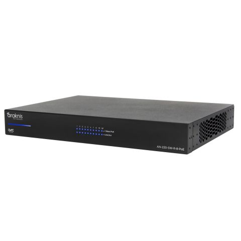 Spravovatelný L2 PoE přepínač, Gigabit, 8 + 2 zadní porty