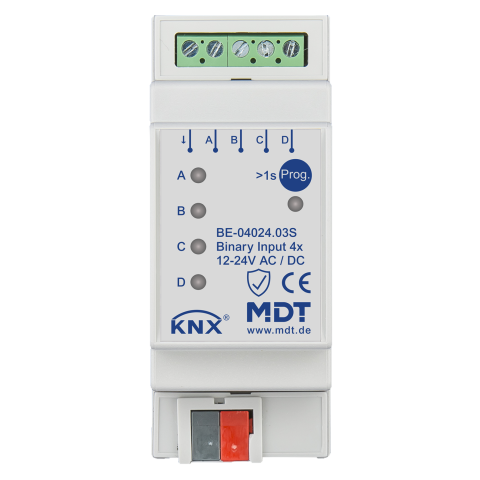 Binární vstupy 4násobné, 2M, vstupy 24 VAC/DC, KNX Secure