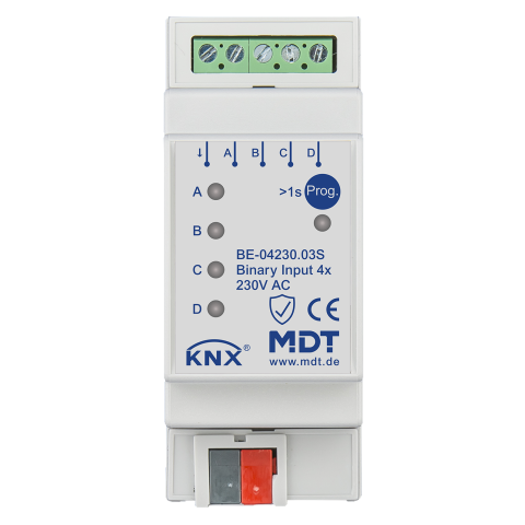 Binární vstupy 4násobné, 2M, vstupy 230 V, KNX Secure