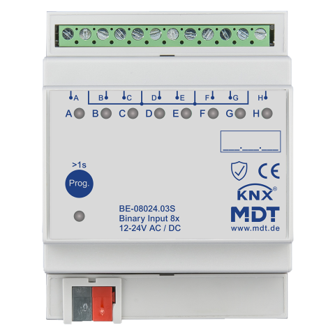 Binární vstupy 8násobné, 4M, vstupy 24 VAC/DC, KNX Secure