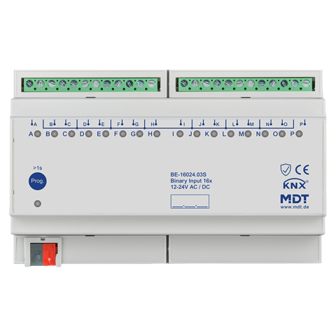 Binární vstupy 16násobné, 8M, vstupy 24 VAC/DC, KNX Secure