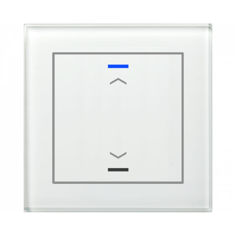 Sklenené KNX 2tlačidlo, RGBW LED, potlač žalúzie, biela