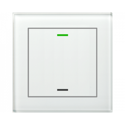 Sklenené KNX 2tlačidlo, RGBW LED, biela, meranie teploty