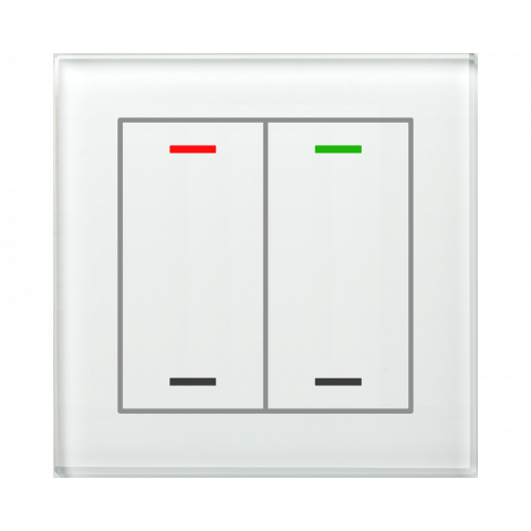 Sklenené KNX 4tlačidlo, RGBW LED, biela