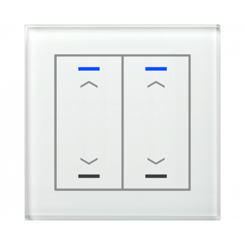 Sklenené KNX 4tlačidlo, RGBW LED, potlač žalúzie, biela