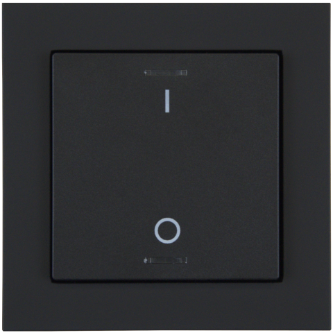 KNX 2tlačidlo 55x55 mm, RGBW LED, potlač 0/1, matná čierna, meranie teploty