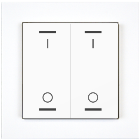 KNX 4tlačidlo 55x55 mm, RGBW LED, potlač 0/1, biela