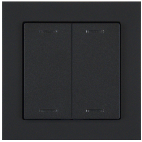 KNX 4tlačidlo 55x55 mm, RGBW LED, matná čierna
