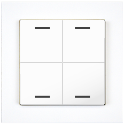 KNX 4tlačidlo 55x55 mm, RGBW LED, biele