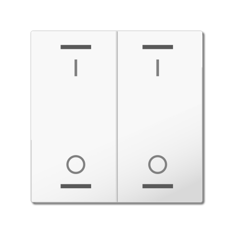 MDT hmatník pre KNX 2tlačidlo 55, lesklá biela, spínač