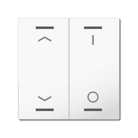 MDT hmatník pre KNX 2tlačidlo 55, lesklá biela, žalúzie a spínač
