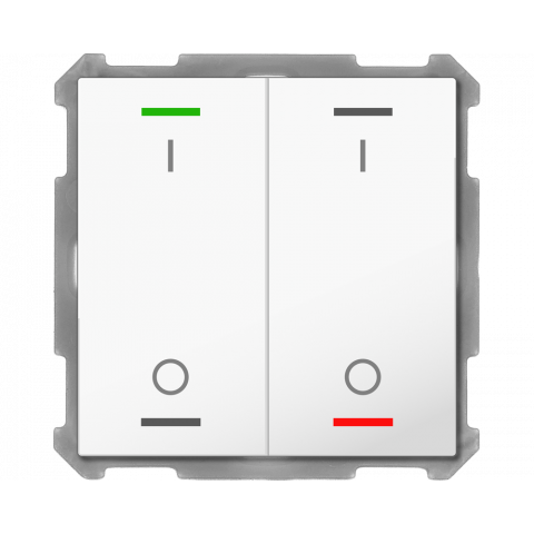 KNX 4tlačidlo 63x63 mm, RGBW LED, potisk 0/1, biele