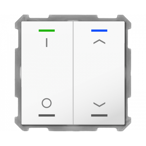 KNX 4tlačidlo 63x63 mm, RGBW LED, potlač 0/1 a žalúzie, biele
