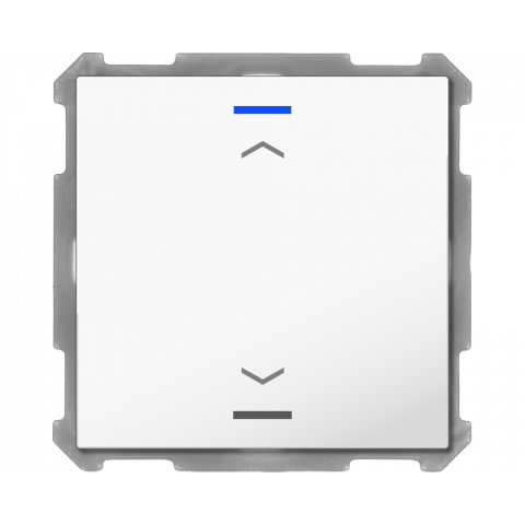 KNX 2tlačidlo 63x63 mm, RGBW LED, potlač žalúzie, biela, meranie teploty