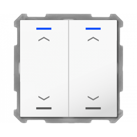 KNX 4tlačidlo 63x63 mm, RGBW LED, potlač žalúzie, biela, meranie teploty