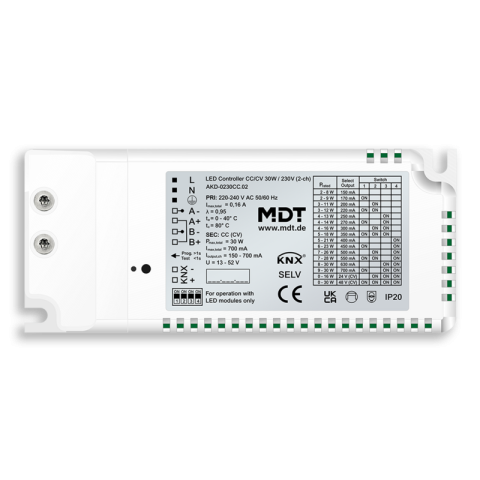 KNX LED stmievač CC/CV 30 W / 230 V 2 kanály