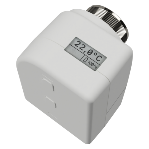 KNX RF+ termostatická hlavice s displejem, kapacitní baterie, KNX Secure