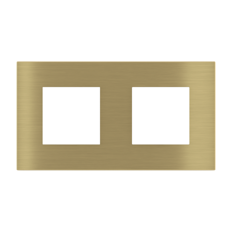 Deep obdĺžniková dvojnásobná doska, otvor 45x45 + 45x45 mm, Brass