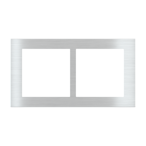 Deep obdĺžniková dvojnásobná doska, stredy 68 mm, otvor 60x60 + 60x60 mm, Aluminum