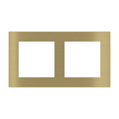 Deep dvojitý kovový rámik, otvory 55x55 mm, prevedenie Brass (GBB)