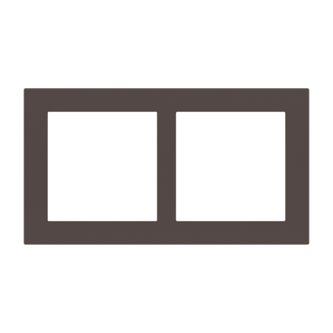 Deep dvojitý fenix rámik, otvory 60x60 mm, prevedenie Cocoa Orinoco