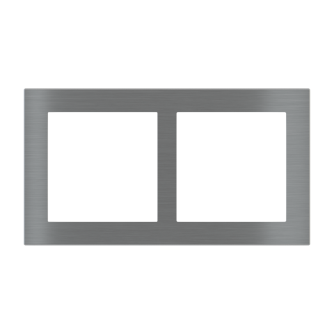 Deep dvojitý kovový rámik, otvory 60x60 mm, prevedenie Aluminum (GBQ)