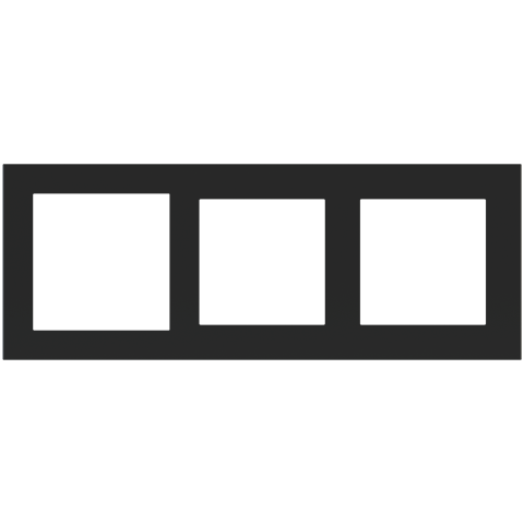 Obdĺžniková 3-násobná doska Deep (60x60 | 55x55 | 55x55 mm otvor) - Fenix NTM | Čierna