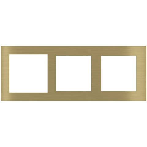 Deep 3násobný rámik, otvory (60x60 | 55x55 | 55x55), prevedenie Brass (GBB)
