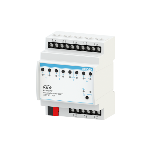 KNX univerzální aktor řady AEVO, 8 výstupů, 4M