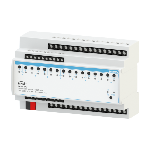 KNX univerzální aktor řady AEVO, 16 výstupů, 16 vstupů, 8M