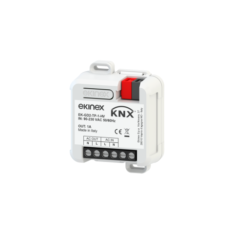 KNX stmievač 90–230V AC, výstup 1A, zapustená montáž