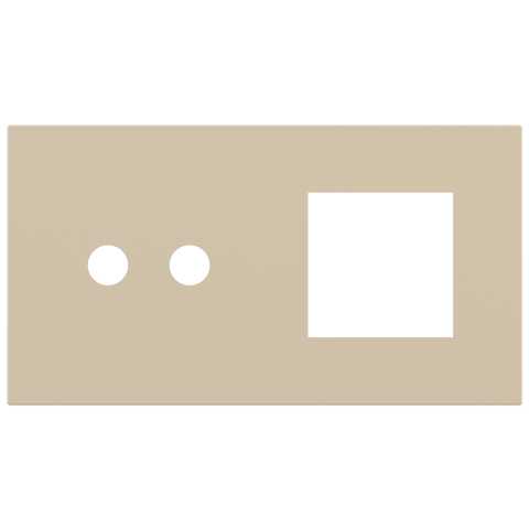 Magnetic plate 2-fold for 2-rocker push button + (45x45 mm window) Proxima series Metal Beige Luxor