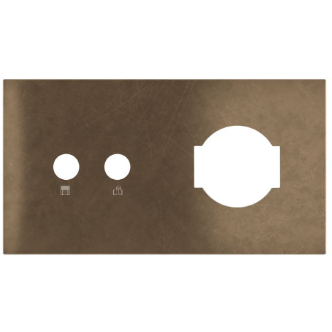 Magnetic plate with 2 positions for a 2-rocker push button + IT UNEL power socket Proxima series Met