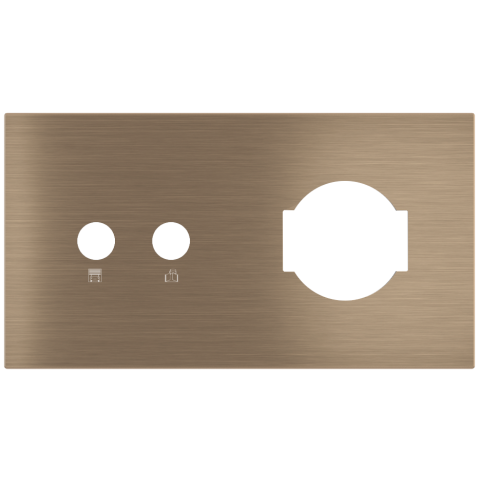 Magnetic plate with 2 positions for a 2-rocker push button + IT UNEL power socket Proxima series Met