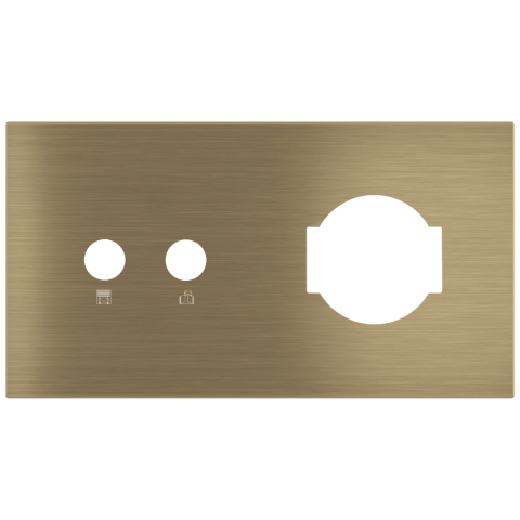 Magnetic plate with 2 positions for a 2-rocker push button + IT UNEL power socket Proxima series Met