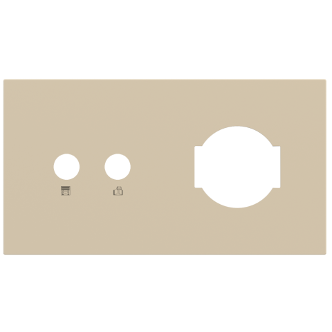 Magnetic plate with 2 positions for a 2-rocker push button + IT UNEL power socket Proxima series Met
